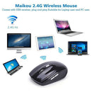 2.4GHz Wireless Optical Mouse USB 2.0 Receiver 6Button 1800dpi for PC Black
