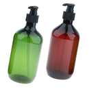2 Pcs 500ml Plastic Pump Bottle Water Lotion Shampoo Liquid Travel Container