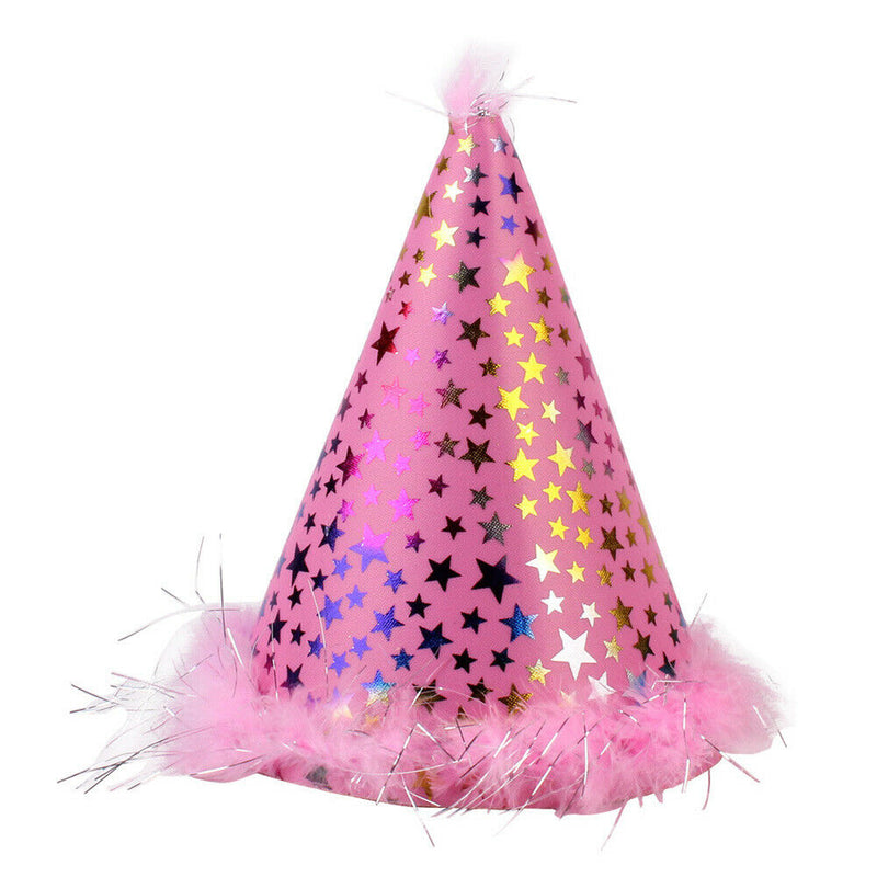 1set Dog Headband Sequins Hat Saliva Towel Birthday Decor Costume (Pink)