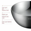 Stainless Steel Mixing Bowl for Soup Fruit Pasta Food Container Hiking 8"