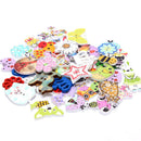 50pcs Mixed Animals Wooden Buttons Scrapbooking Crafts DIY Children Button Decor