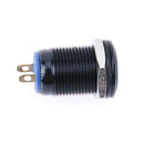 12mm Waterproof Flat Stainless Steel Momentary Push Button Switch (Black) A
