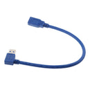 Short High Speed USB3.0 Male to Female Extension Cable Right Angle B#