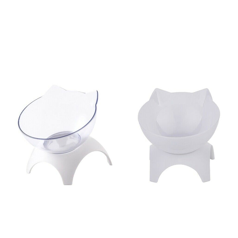 2pcs Round Kitten Kitty Elevated Bowls Raised Feeder Easy Clean Single Bowls