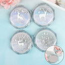 Mini Makeup Mirror Drift Sand Portable Cosmetic Folding Compact Pocket MirroJC!c