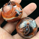 Natural Quartz Crystal Silk agate Sphere Ball lace agate ball Healing 70g L0Z2
