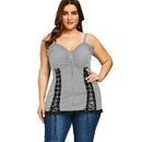 Bodycon Plus Size Women Tops Summer Backless Sexy Ladies Vest T-shirt Lace