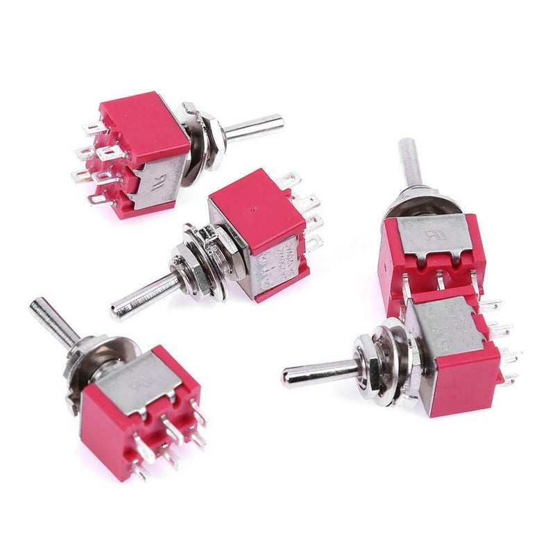 5pcs Mini 3 Positions 6Pin Toggle Switch MTS-223 Dual Reset Power Switch