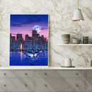 5D DIY Full Round Drill Diamond Painting Night City Cross Stitch Needlework