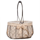 Iron Art Storage Basket Desktop Grocery Organizer Small Fruit Bowl Portable