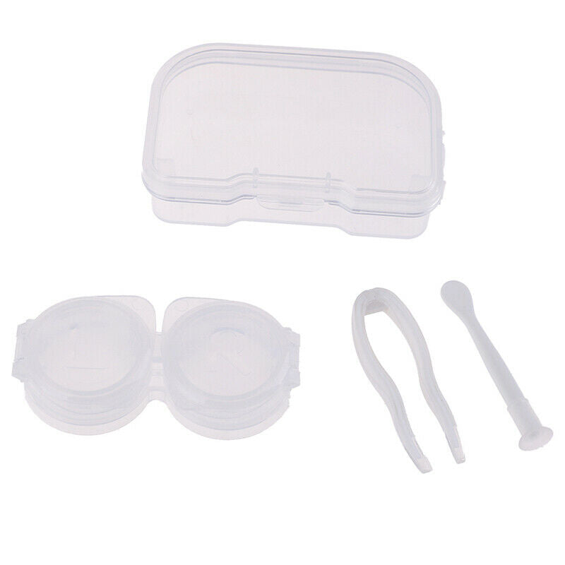 Invisible glasses Box Holder Container Case Soak Storage Eyecare Kit ToolsS Gw