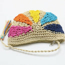 Fashion Crochet Summer Beach Bags Colorful Straw Bag Bohemian Tassel Shoulg J3L9