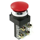 Red Green AC 250V 6A DPST Momentary Mushroom Head Push Button Switch