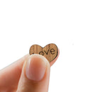 Love Shaped Retro Button Children Patch Puzzle Wooden DIY Handmade But DNO