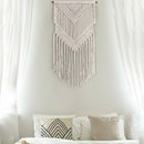 Boho Macrame Woven Wall Hanging Beige 16 X 36 Inch Modern Bohemian Tapestry