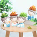 Curly Boy Planter Set - 4Pcs European Style Succulent Plants Planter Pot Mi