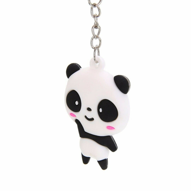Cute Cartoon Panda Keychain Keyring Bag Pendant Silicone Key Ring Chain Gift
