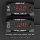 12V Motorcycle Electric Vehicle 2-in-1 Digital Display Voltmeter Time Clock