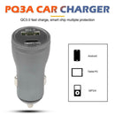 PQ3A Quick Charge 3.0 Car Charger 36W 2 Port USB Fast Charging Adapter for Phone