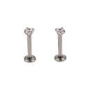2pcs Surgical Steel Cz Labret Lip Ring Piercing Jewelry Tragus Nail Lip Stud %o