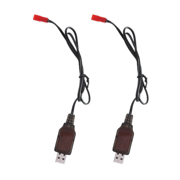 2 Pieces 4.8V USB to JST 2P Female Plug NI-MH/NI-Cd Batteries Charge Cables Cord