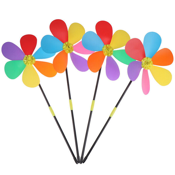 1pcs Colorful Flower Spinner Wind Windmill Outdoor Decor Kids T ME