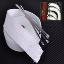 2" 10M Exhaust Manifold Downpipe Heat Wrap Tape Header Pad 4 Stainless Ties Zip