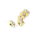 100pcs Brass Rhinestone Spacer Beads Metal Beads Charms Bracelets Making H WLV