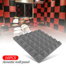 10x Soundproofing Foam Pads Polyurethane Studio Room Sound Treatment (Grey)