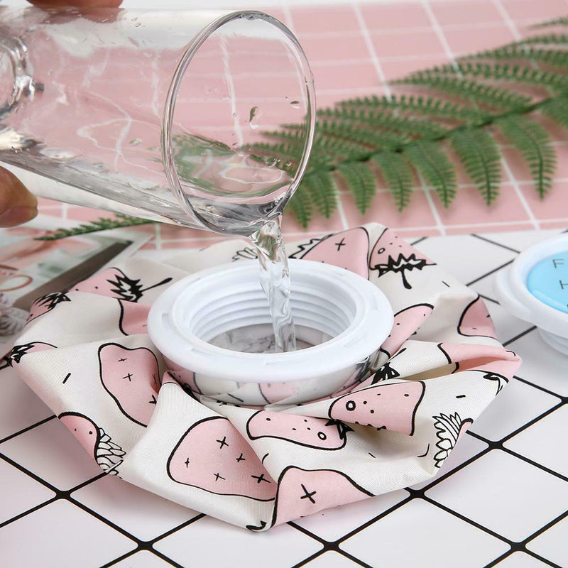 Cold Hot Water Bag Reusable Ice Bag Cup Therapy Pain Relief (Strawberry)