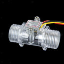 Water Flow Sensor Switch G1/2" Fluid Flow Meter Water Control Clear