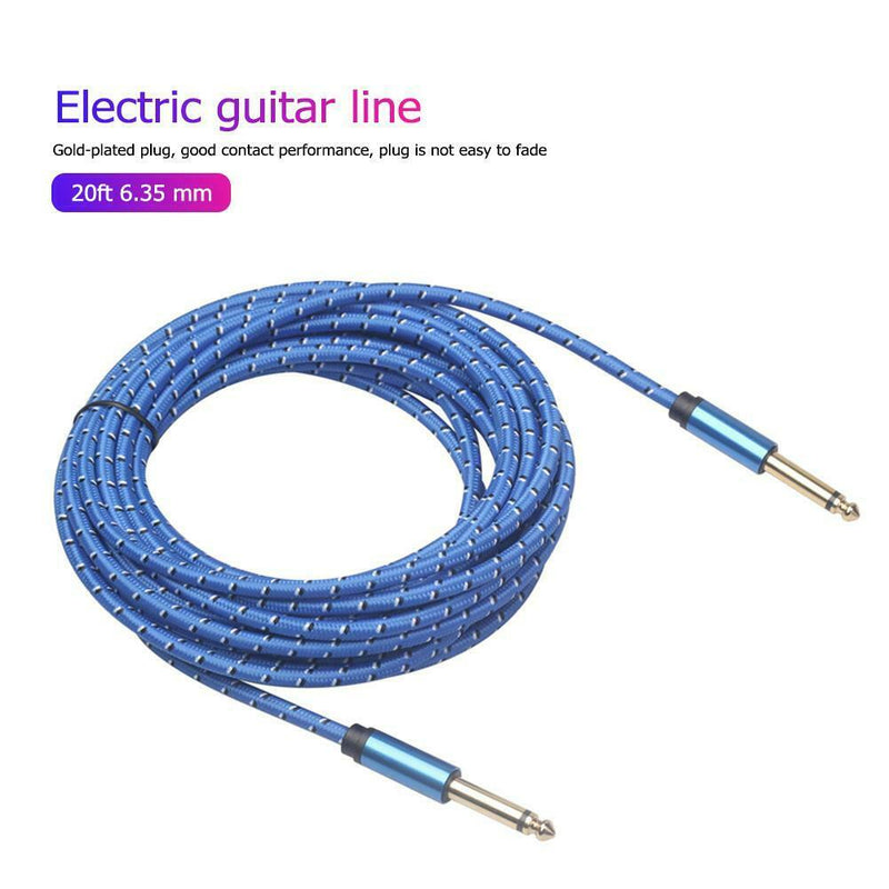 20ft 6.35 mm Jack Mono Audio Cable Male to Male for Guitar Mixer Amplifier