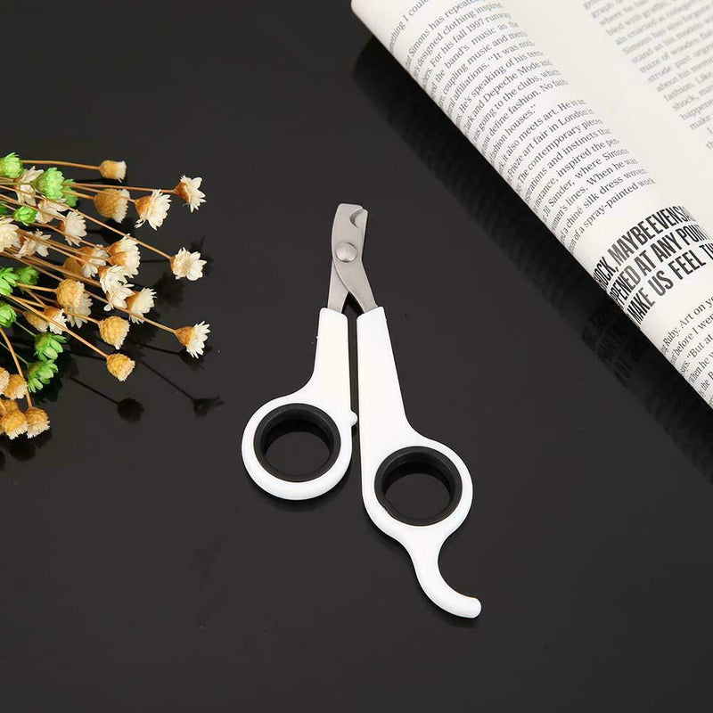 Pet Nail Toe Clipper Scissors Stainless Steel Dog Claw Cutter(White Black) A