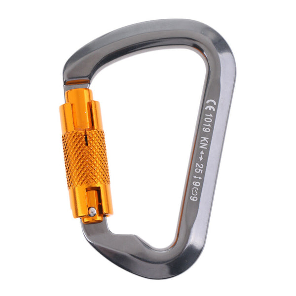 25KN Twist Gate Auto Lock Carabiner Rock Tree Climbing Dog Clip Hammock Hook