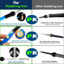 15Pcs Electric Soldering Iron Kit Welding Tool Set Adjustable Temperature 60W #