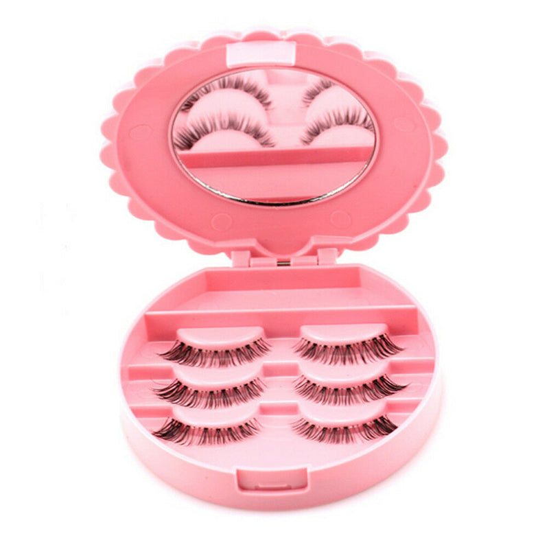 Cute False Eyelash Care Storage Case Box With Mirror Container HolderMOrganiz3Cg