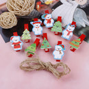 10pcs Christmas Tree Elk Wooden Clip Photo Paper Postcard Craft DIY ClipsY5