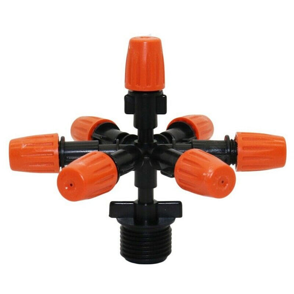 6-Head Multi-Nozzle Sprinkler With 1/2 Inch Male Thread Adjustable Sprayer