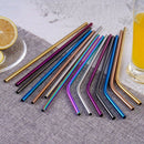 Multicolor Colorful Stainless Steel Straws 8.5 Inch Rainbow Metal Drinking  C7I2