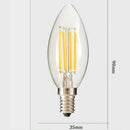 LED Filament Candle Light Bulb For Chandelier Ceiling Light A-Warm White 4W