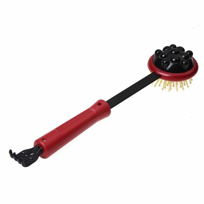 17.5" Long Black Red Plastic Back Knock Scratcher Relaxing Massage Hammer H5X5