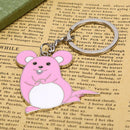 Cartoon Pink Mouse Keychain Decoration Bag Car Accessories Keyring Pendant GifTE