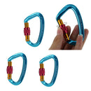 3 Pcs Hammock Carabiner Clip Outdoor Climbing Screw Locking Aluminum Alloy