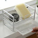 Drainer Rack Stainless Iron Kitchen Draining Organizer With Tray Sponge Hol
