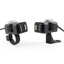Waterproof Dual USB 12V Motorcycle Handlebar Charger Socket w Switch & Mounts â„–[