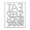 2pcs Eat Sleep DIY Cutting Die Stencil Scrapbook Embossing Craft Album Card