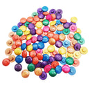 100Pcs Mixed Color Round Wooden Buttons for Children Sweater Clothes Sewing