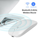 Dual Mode 2.4GHz Wireless + Bluetooth Mouse Rechargeable PC Mice (White) A