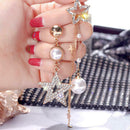 Rhinestone Star Tassel Dangle Ear Stud Women Irregular Drop Earrings Jewelry