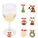 6 Pack Chirstmas Wine Glass Charms Rings Wine Glass Markers for Xmas Party
